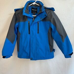 Pursky Boys Blue Gray Ski Snow Winter Jacket Size: 8